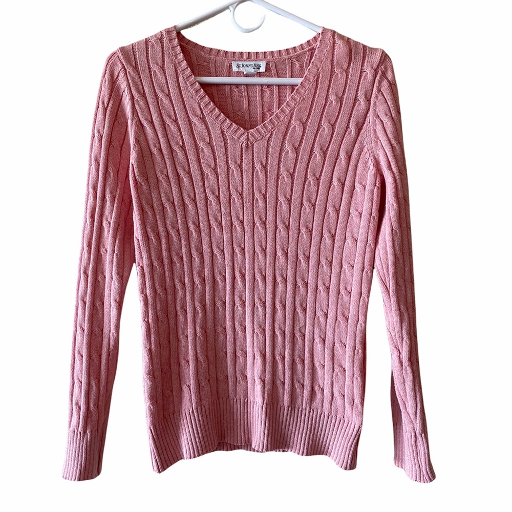 St. John’s Bay Pink V-Neck Fitted Sweater